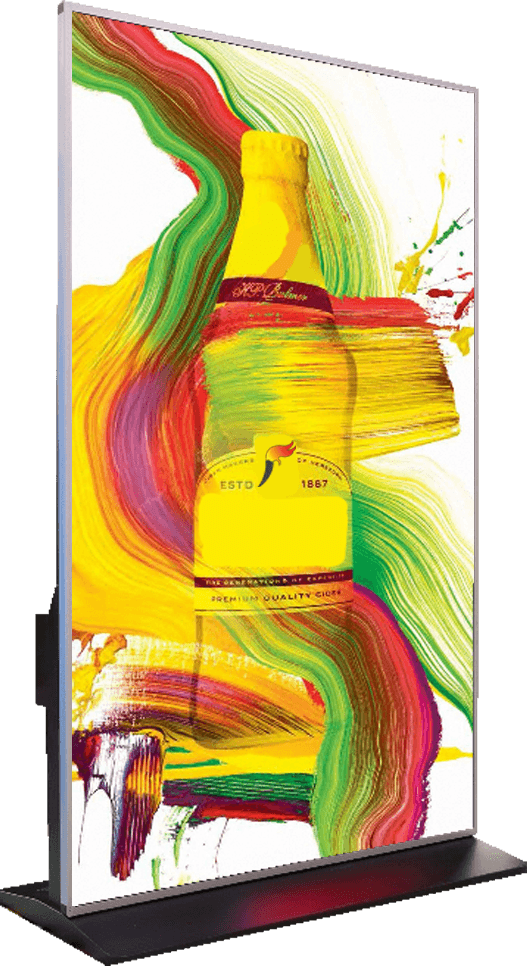 Digital Kiosk Signage with colorful ad
