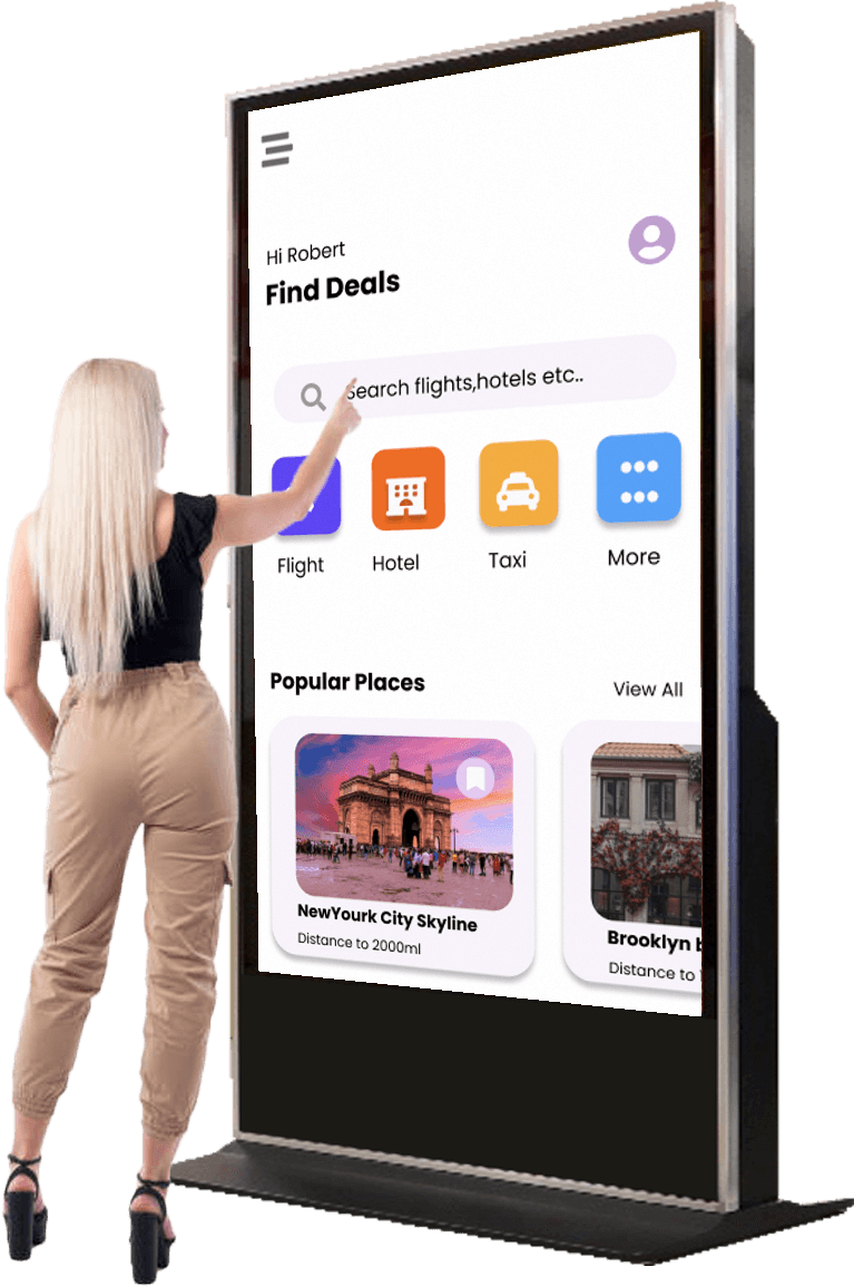 Woman Touchscreen digital Kiosk