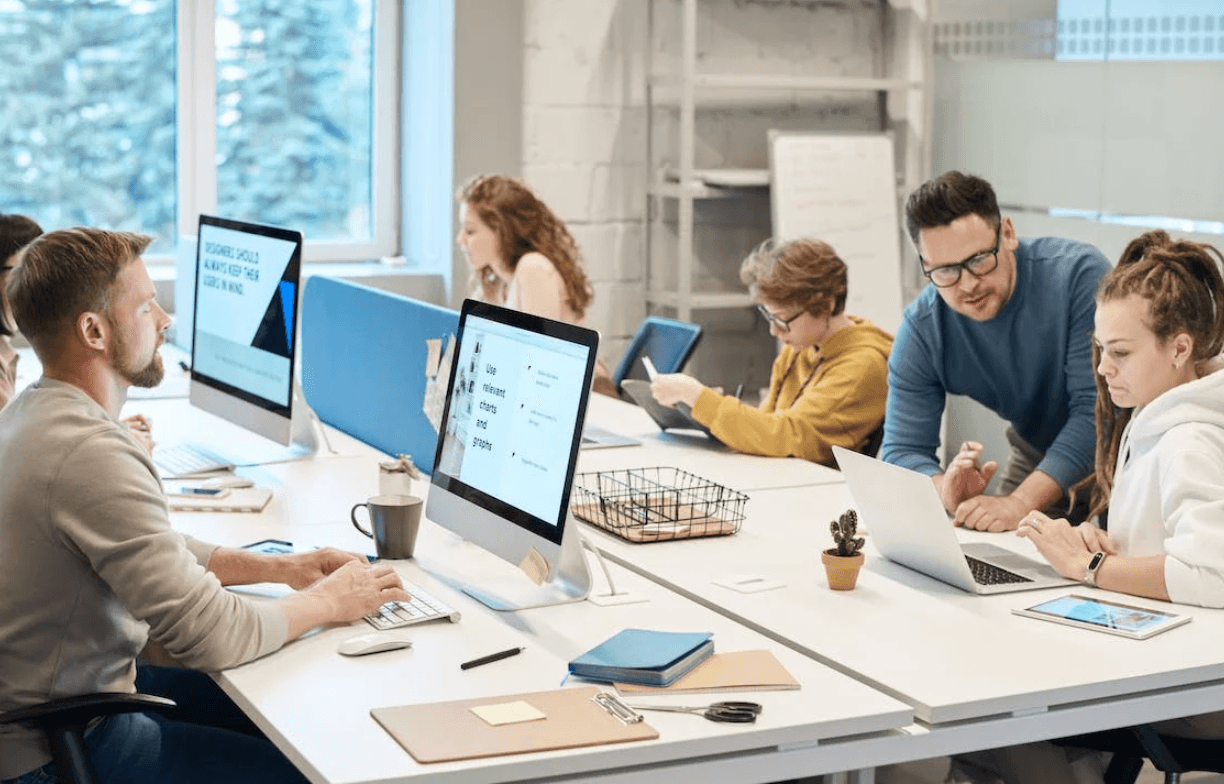People working in office