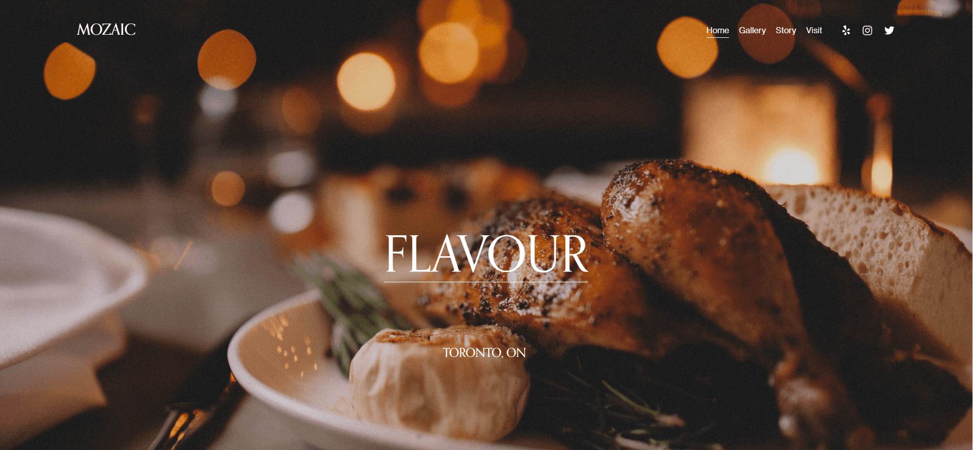 restaurant webpage showcase